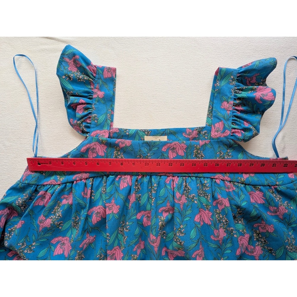 Perch by Blu Pepper Blue Pink Floral Babydoll Dress Ruffle Sleeve - Picture 5 of 7